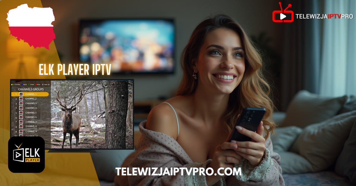 Użytkowniczka korzystająca z ELK Player IPTV do oglądania iptv telewizji i kanałów VOD w jakości HD – Polska 2025